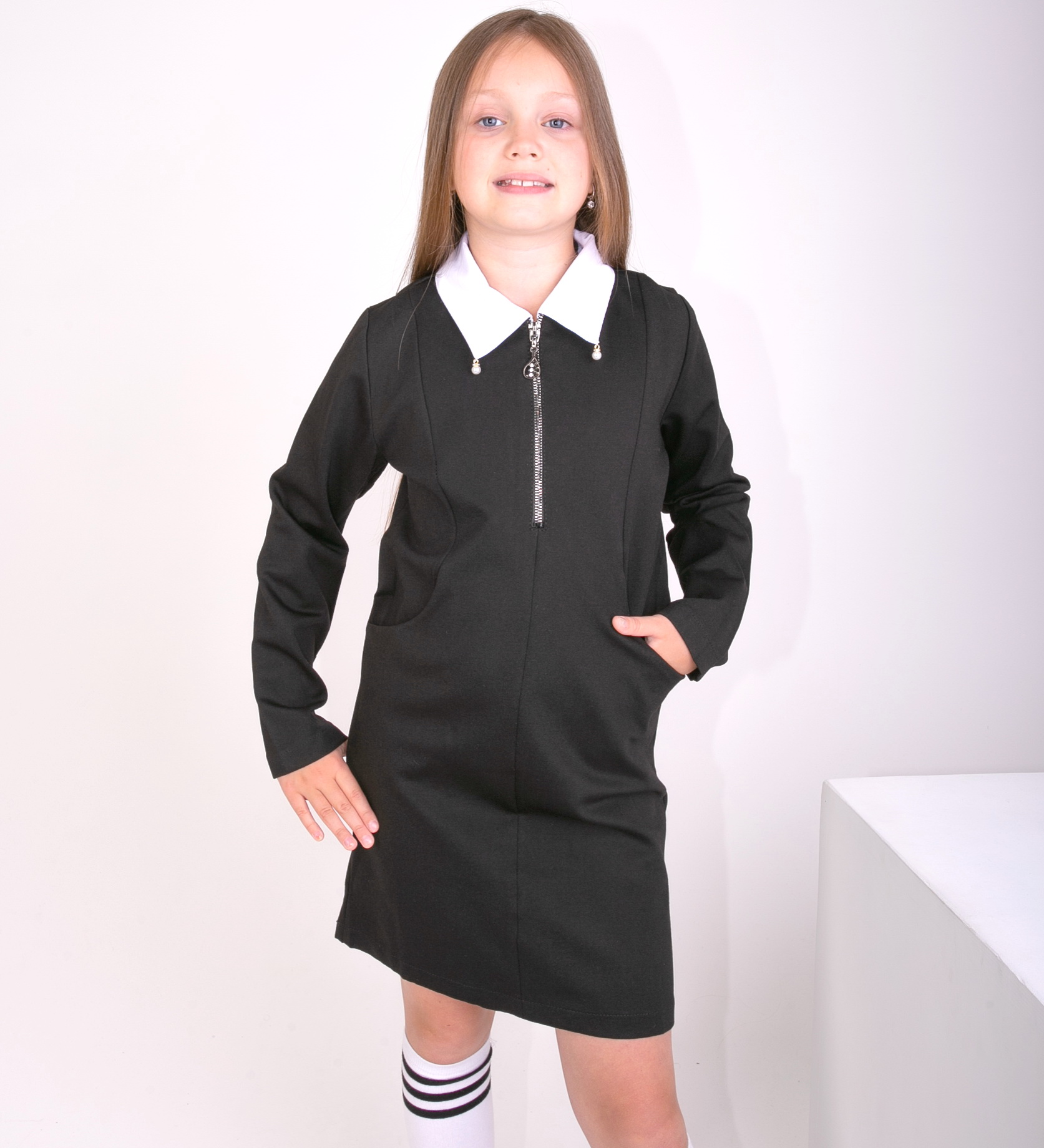 платье школьное 3-5(р32*40)черное
